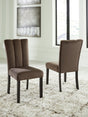 Jeshina mocha dining chair front angle