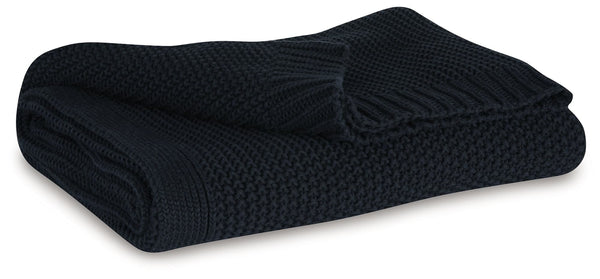 Gayelery Black Cotton Throw blanket folded