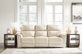 Dahlmoore Almond leather power reclining sofa front view