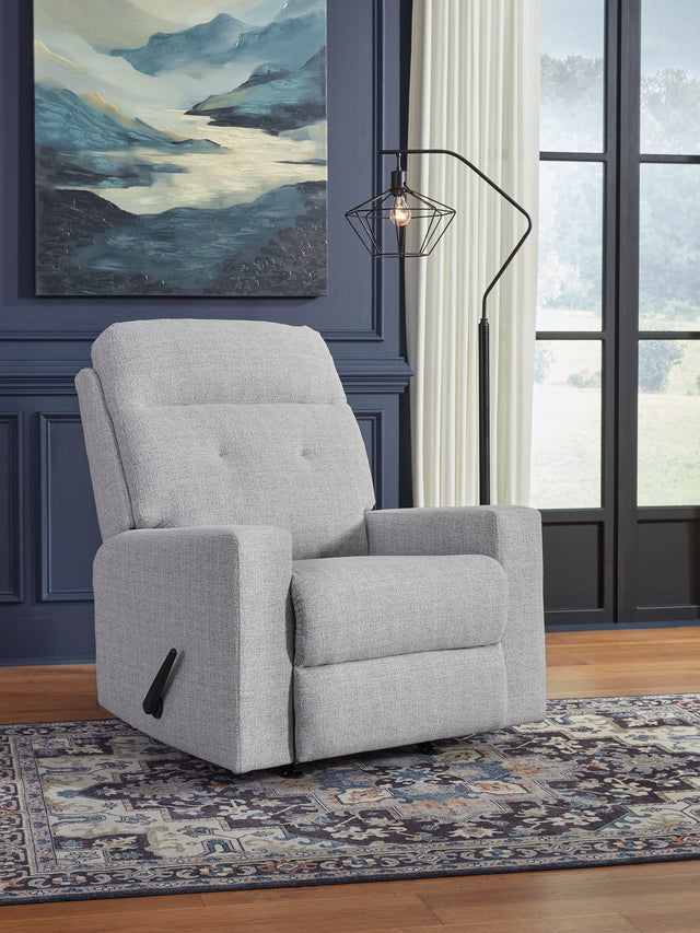 Skillins Stone Performance Fabric Recliner front angle view