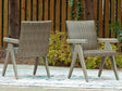 Cliff Trails Beige Outdoor Arm Chair set front angle view
