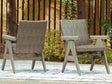 Cliff Trails Beige Outdoor Rocking Arm Chair set front view