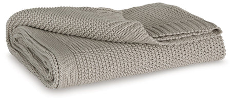 Gayelery Gray Cotton Throw Blanket draped over sofa arm