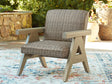 Cliff Trails Beige Outdoor Rocking Lounge Chair angled view