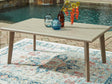 Cliff Trails Beige Outdoor Dining Table view from front angle