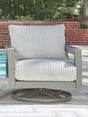 Hurley Park Gray Outdoor Swivel Lounge Chair with Cushion angled view