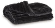Alsonwell Black Throw laid out showing striped design