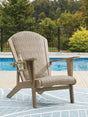 Marina Sun Beige Adirondack Outdoor Lounge Chair front view