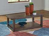 Breckington Dark Brown Coffee Table front angle