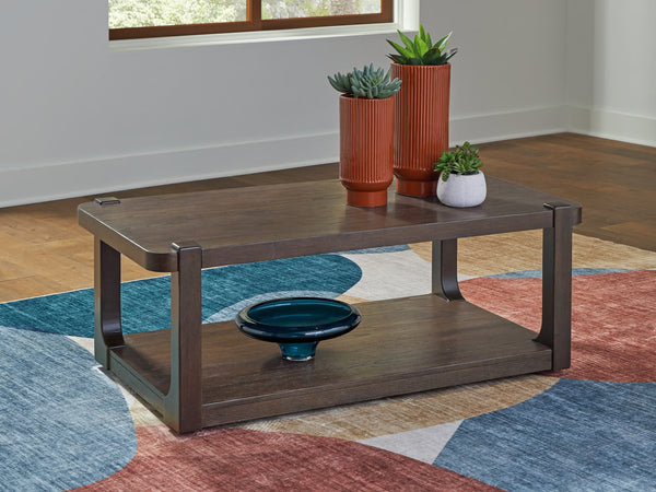 Breckington Dark Brown Coffee Table front angle