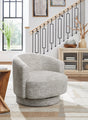 Wardsor stone fabric swivel accent chair angled view