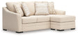 Lango sofa chaise in jute chenille fabric, front angle view