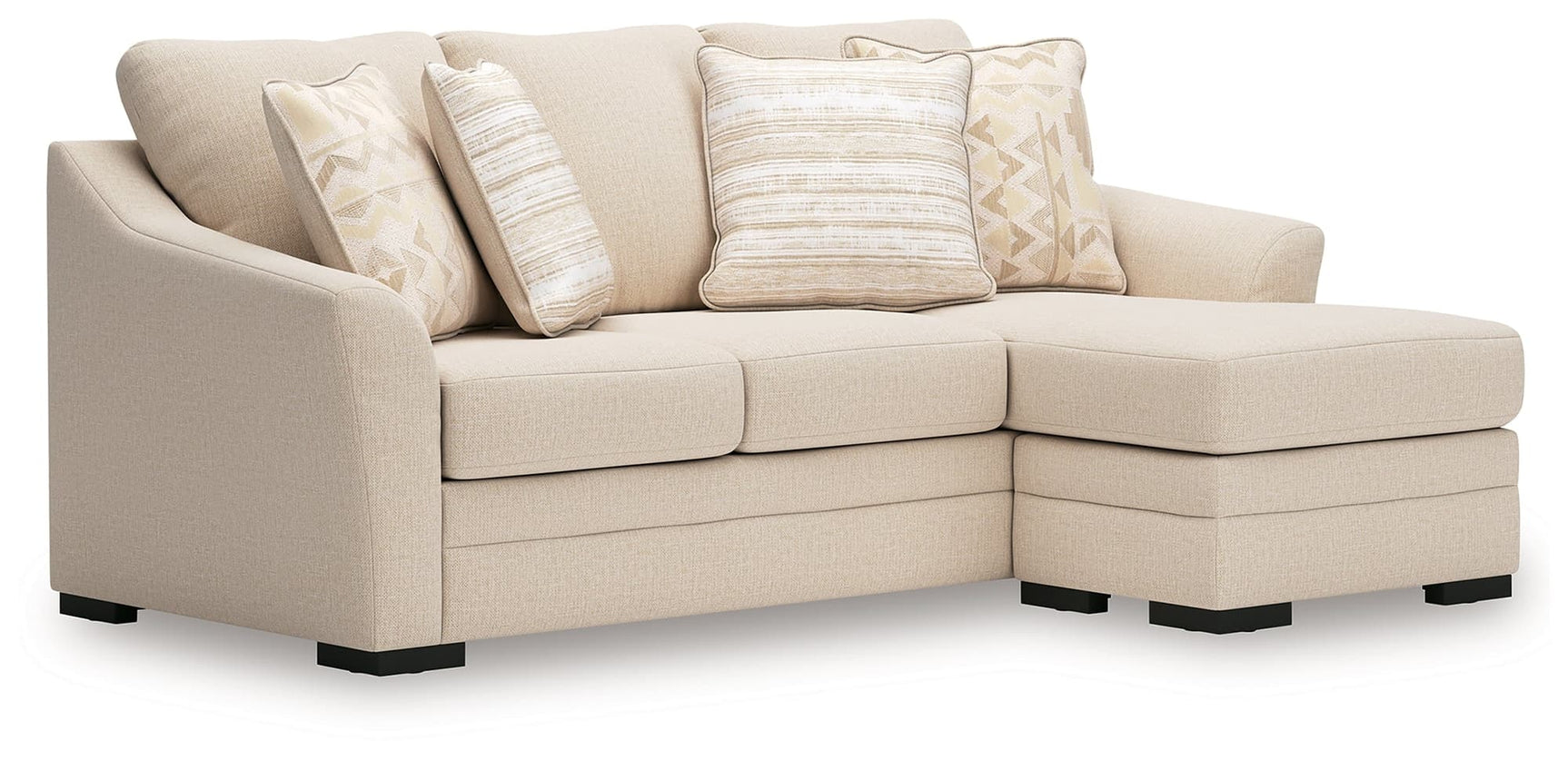 Lango Jute Chenille Queen Sofa Chaise Sleeper angled view