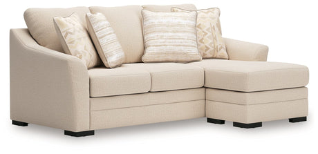 Lango Jute Chenille Queen Sofa Chaise Sleeper angled view