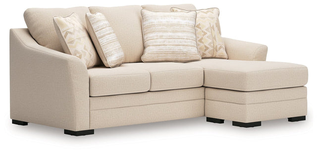 Lango Jute Chenille Queen Sofa Chaise Sleeper angled view