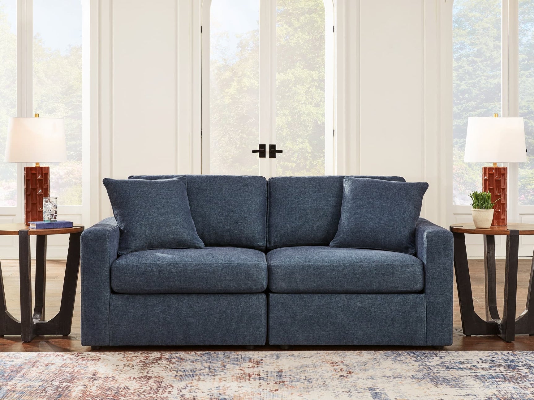 main view of Modmax Ink Performance Fabric Next-Gen Nuvella 2-Piece Sectional sofa