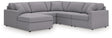 front view of Modmax Granite 5-Piece Sectional Sofa with Chaise
