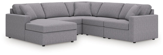 front view of Modmax Granite 5-Piece Sectional Sofa with Chaise