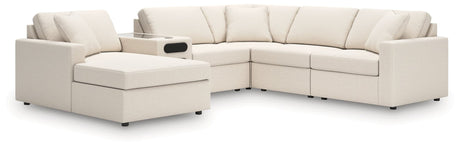 front view of Modmax Oyster 6-Piece Sectional Sofa with Audio System and Chaise