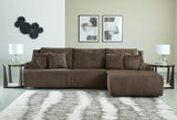 Top Tier Chocolate 3-Piece Sectional Sofa Chaise main view