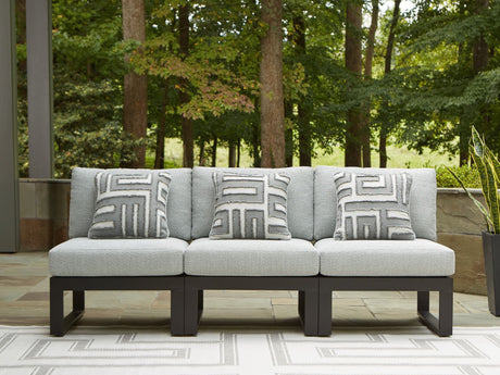 Beachloft Black/Gray 3-Piece Outdoor Sectional, front view