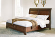 Trellington Brown King Sleigh Storage Bed front view