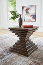 Hannodream warm brown square end table front angle