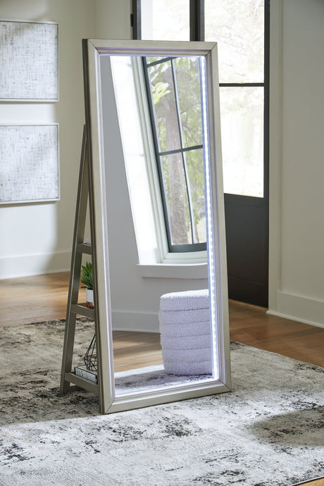 Evesen Champagne floor standing mirror showing full front view