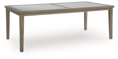 Rainier Ranch Brown and Beige Outdoor Dining Table front view