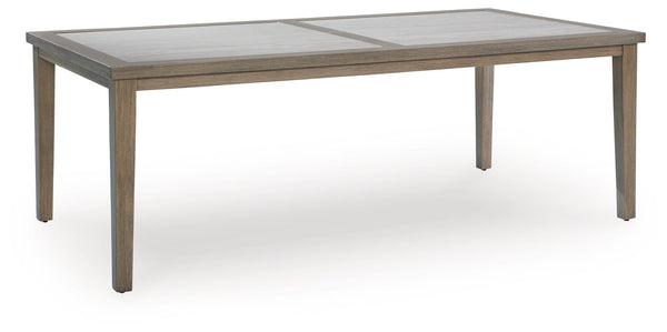Rainier Ranch Brown and Beige Outdoor Dining Table front view