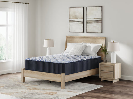 Firm Luxe 2.0 Blue Queen Mattress angled side view