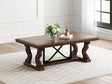 Maylee Coffee Table dark brown traditional style angled view