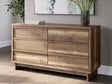 Chirason Brown 6-Drawer Dresser front angle view