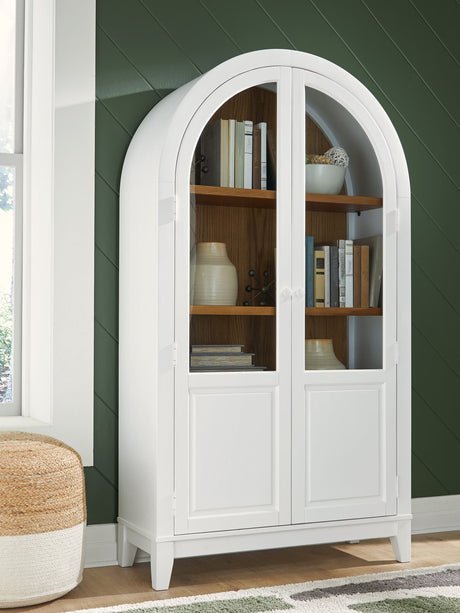 Dagandale White/Natural Wood Accent Cabinet front view