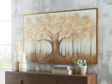 Dalewick framed wall art front view with brown gray and gold tones