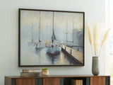 Worthney Blue White Brown wall art front view