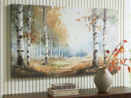 Leithan multi-colored wrapped canvas wall art, front view