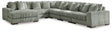 Lindyn Fog Velvet 6-Piece Sectional Sofa with Chaise main view