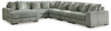 Lindyn Fog Velvet 6-Piece Sectional Sofa with Chaise main view