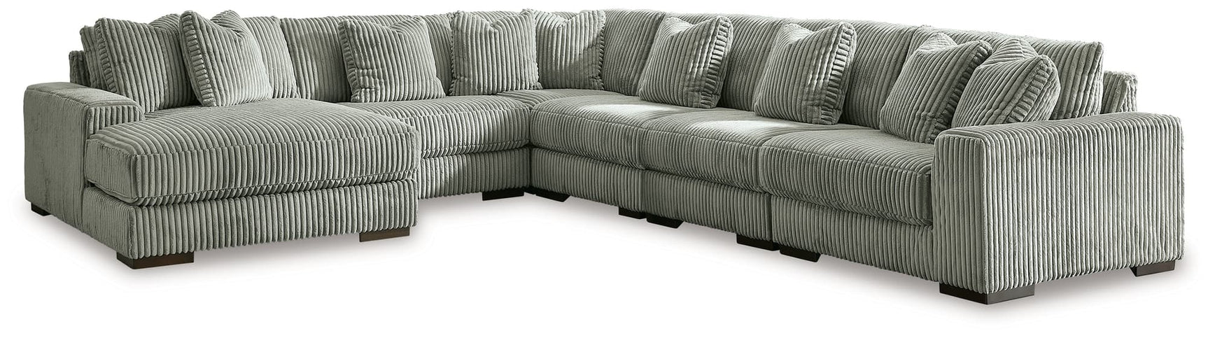 Lindyn Fog Velvet 6-Piece Sectional Sofa with Chaise main view