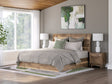 Chirason Brown King Panel Bed with Storage front angle