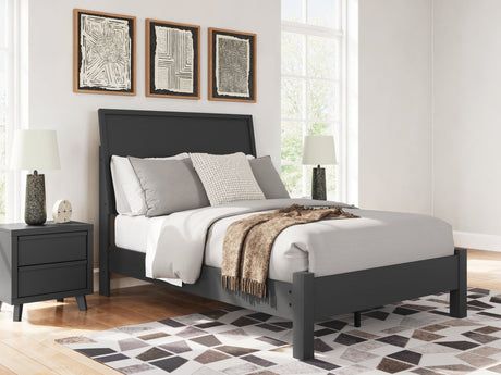 Danziar Black Full Panel Bed front view