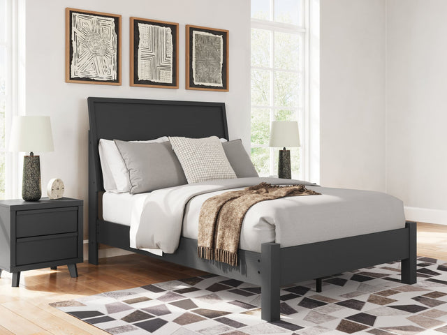 Danziar Black Full Panel Bed front view
