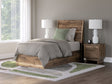 Chirason Brown Twin Panel Bed front angle view