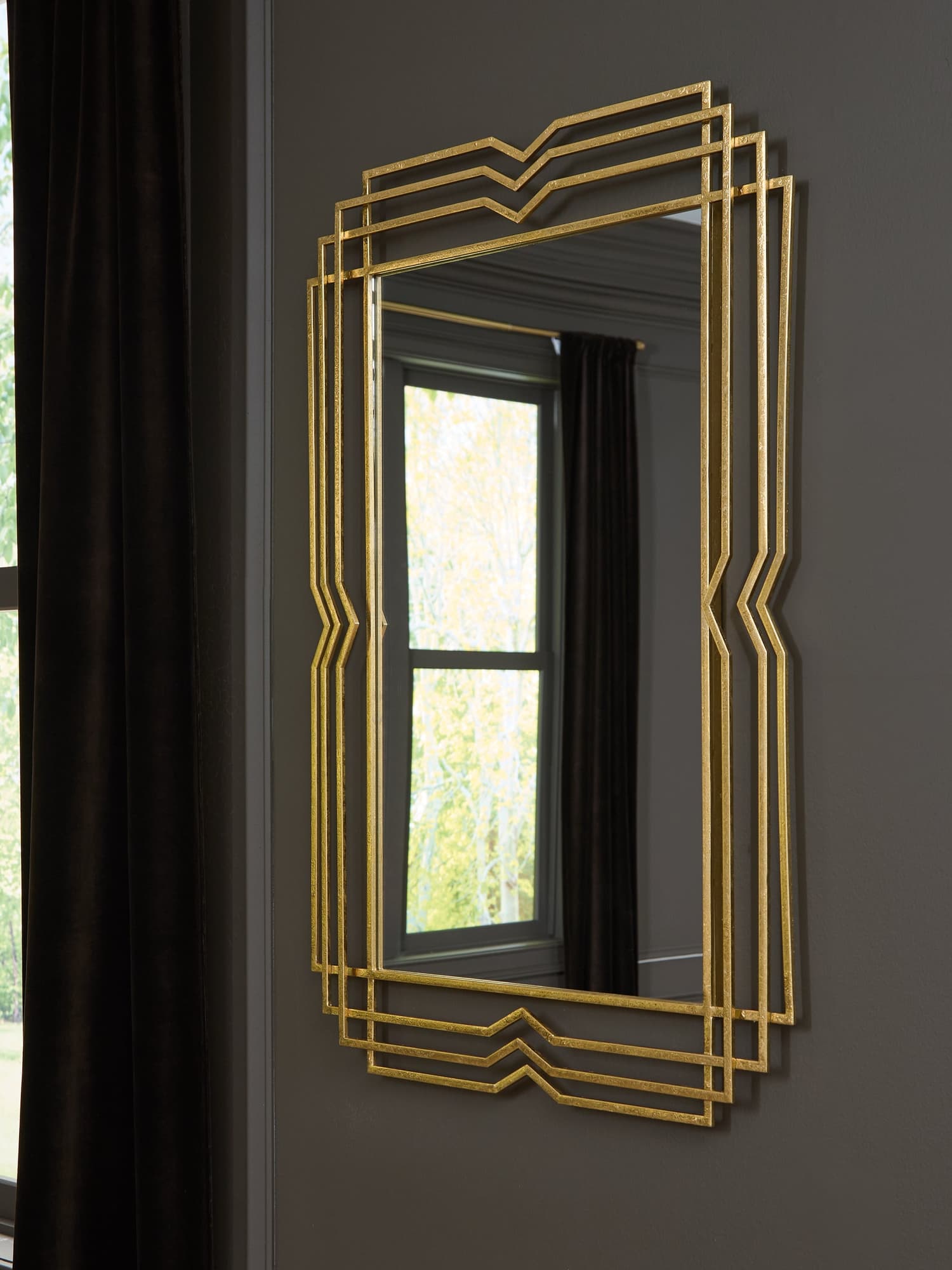 Claybrook Gold Finish Accent Mirror front view