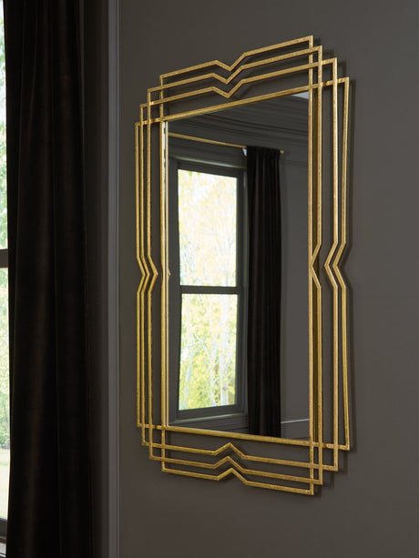 Claybrook Gold Finish Accent Mirror front view