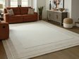 Teelgan Ivory and Tan Extra Large Rug with Bordered Design