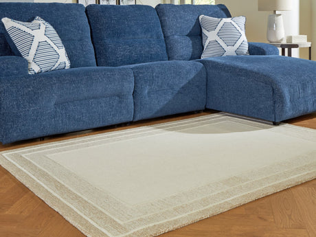 Teelgan Ivory and Tan Medium Rug front view