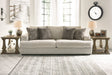 Soletren Stone chenille sofa front view