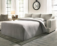Soletren queen sofa sleeper in stone chenille microfiber angled view